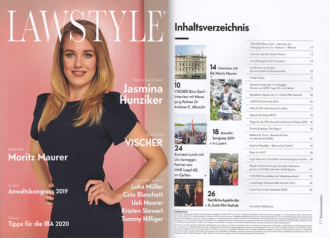 New Cover for Lawstyle Magazin Switzerland