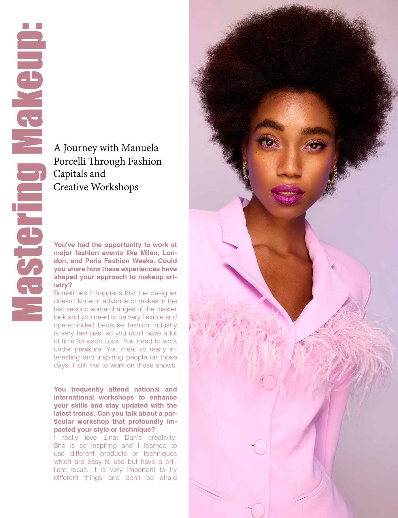 Magazinseite des Editorials mit Rosa Reigosa