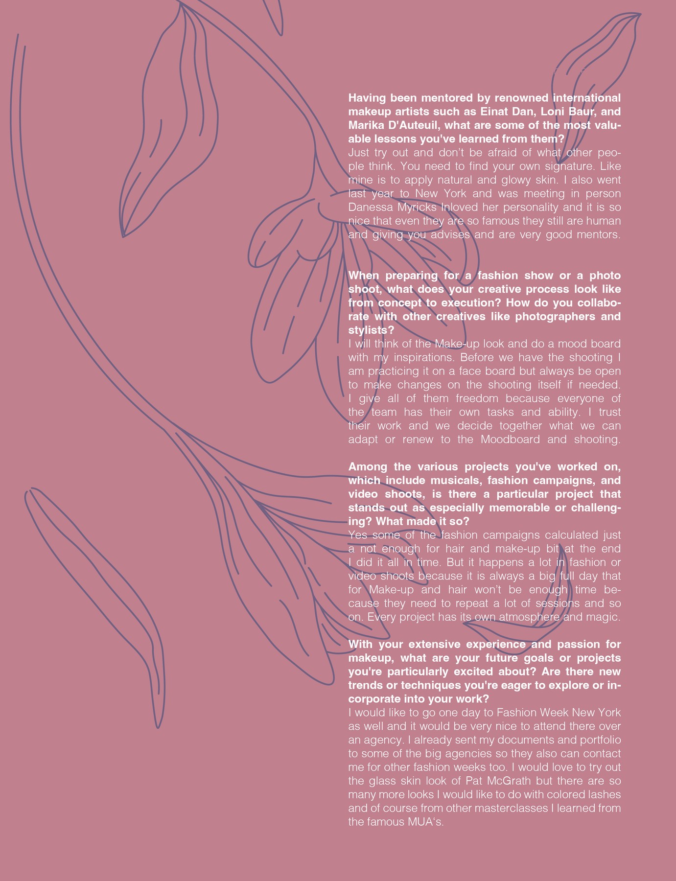 Magazinseite des Editorials mit Rosa Reigosa